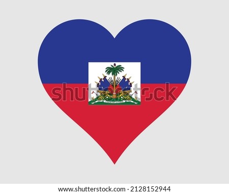 Haiti Heart Flag. Haitian Love Shape Country Nation National Flag. Republic of Haiti Banner Icon Sign Symbol. EPS Vector Illustration.