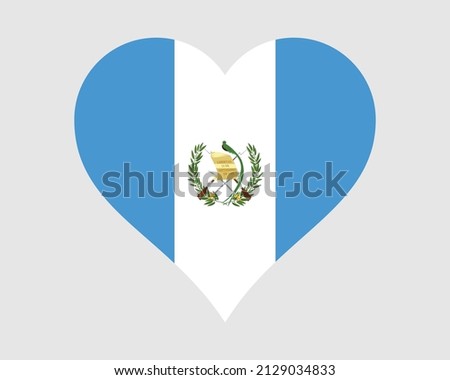 Guatemala Heart Flag. Guatemalan Love Shape Country Nation National Flag. Republic of Guatemala Banner Icon Sign Symbol. EPS Vector Illustration.