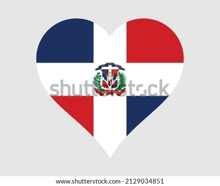 Dominican Republic Heart Flag. Dominican Love Shape Country Nation National Flag. Quisqueyan Banner Icon Sign Symbol. EPS Vector Illustration.