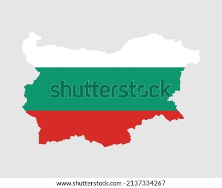 Bulgaria Map Flag. Map of Bulgaria with the Bulgarian country flag. Vector Illustration.