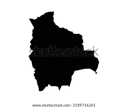 Bolivia Map. Bolivian Country Map. Black and White National Outline Border Boundary Shape Geography Territory EPS Vector Illustration Clipart