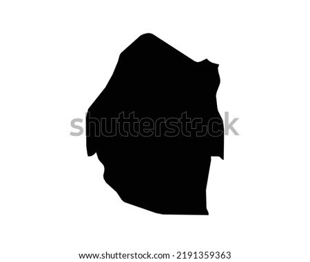 Eswatini Map. Swaziland Country Map. Emaswati Liswati Black and White National Nation Outline Geography Border Boundary Shape Territory Vector Illustration EPS Clipart