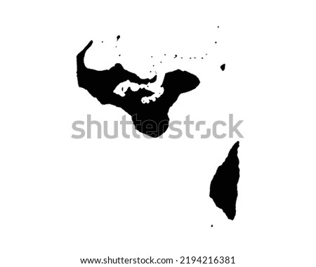 Tonga Map. Tongan Country Map. Black and White National Nation Geography Outline Border Boundary Territory Shape Vector Illustration EPS Clipart