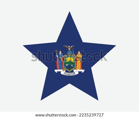 New York State Star Flag. NY USA Five Point Star Shape State Flag. New Yorker US Banner Icon Symbol Vector Flat Artwork Graphic Illustration