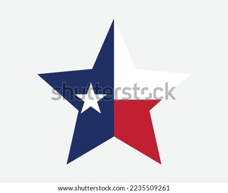 Texas Star Flag. TX USA Five Point Star Shape State Flag. Texan US Lone Star Banner Icon Symbol Vector Flat Artwork Graphic Illustration