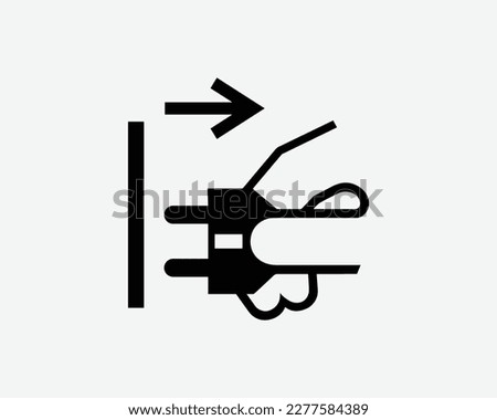 Pull Out Unplug Electrical Wall Plug Socket Disconnect Black White Silhouette Sign Symbol Icon Clipart Graphic Artwork Pictogram Illustration Vector Foto stock © 