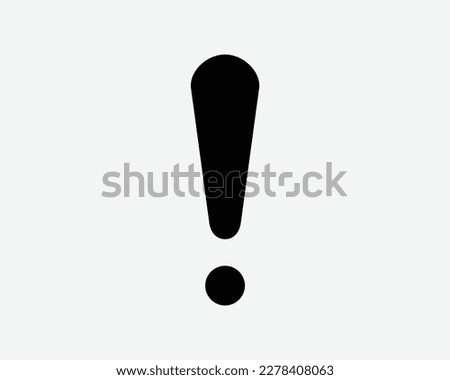 Exclamation Mark Warning Caution Alert Attention Hazard Black White Silhouette Sign Symbol Icon Clipart Graphic Artwork Pictogram Illustration Vector