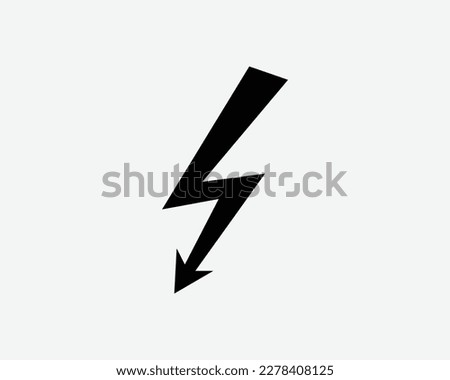 Electricity Electrical Electirc Thunder Lighting Bolt Black White Silhouette Symbol Icon Sign Graphic Clipart Artwork Illustration Pictogram Vector