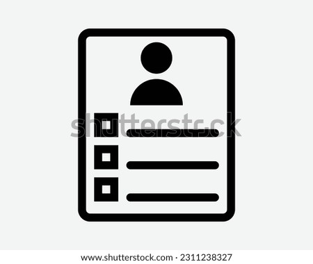 Employee Evaluation Form Icon. Job Resume CV Interview Checklist List Work Contract Sign Symbol Black Artwork Graphic Illustration Clipart EPS Vector
