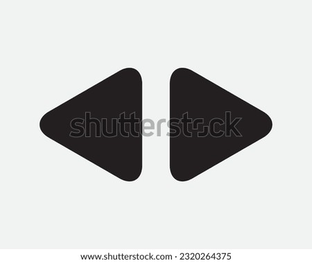 Left Right Triangle Arrow Icon Forward Backward Next Skip Back Previous Two 2 Black White Sign Symbol Illustration Artwork Graphic Clipart EPS Vector