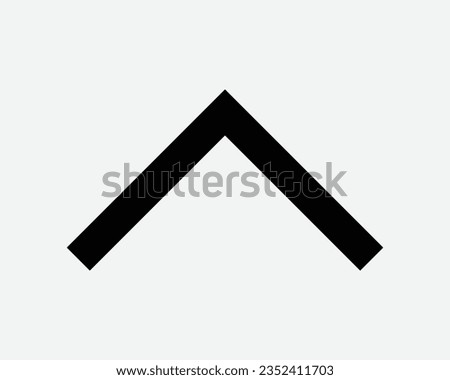 Caret Symbol Icon Arrow Point Pointing Up Pointer North Ahead Enter Entrance Path Black White Outline Shape Vector Clipart Graphic Artwork Sign Symbol