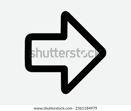 Right Arrow Line Icon East Side Turn Road Sign Traffic Symbol Escape Exit Route Path Navigation Direction Forward Skip Ahead Next Outline Button Vector
