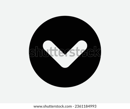 Round Down Arrow Icon Download Pointer Point Position Navigation Direction Path Circle Circular Button South Under Below Black White Vector Sign Symbol