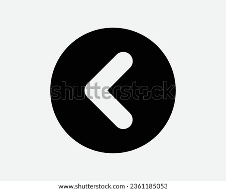 Round Left Arrow Icon West Side Circular Circle Button Navigation Position Direction Path Road Traffic Sign Point Pointer Black  Vector Clipart Symbol