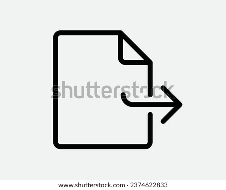 Forward File Document Icon Arrow Share Send Next Page Archive Reply Navigation Response Respond Black White Outline Line Shape Sign Symbol EPS Vector