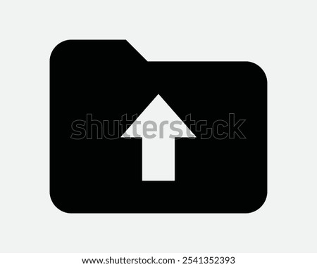 Upload Up Load Folder File Paper Storage Archive Uploading Attach Send Save Cloud Digital Computer Net Sign Icon Shape Outline Black White Vector