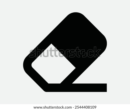 Eraser Erase Office School Stationery Rubber Delete Clean Remove Fill Mistake Cleaner Correct Edit Rub Vector Sign Icon Shape Outline Black White 