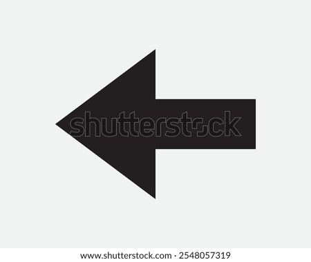 Left Arrow Point Pointer Side Beside Arrowhead Pointing West Before Previous Backout Next Aim Route Path Sign Icon Shape Outline Black White Vector