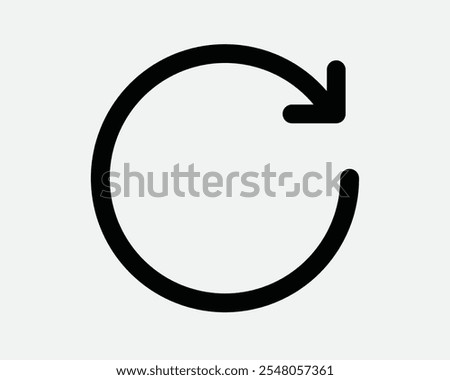 Circular Arrow Repeat Again Refresh Loop Recycle Cycle Round Circle Path Route Spin Spinning Reuse Reset Sync Sign Icon Shape Outline Black White Vector