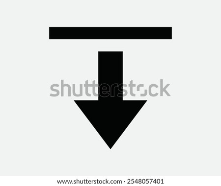 Download Down Load Loading Arrow Downward File Data Internet Website Web Site Here Location Direction Path Sign Icon Shape Outline Black White Vector