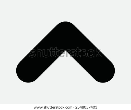 Up Caret Arrow Pointer North Point Pointing Straight Ahead North Forward Swipe Gesture Scroll Navigate Icon Sign Shape Line Outline Black White Vector