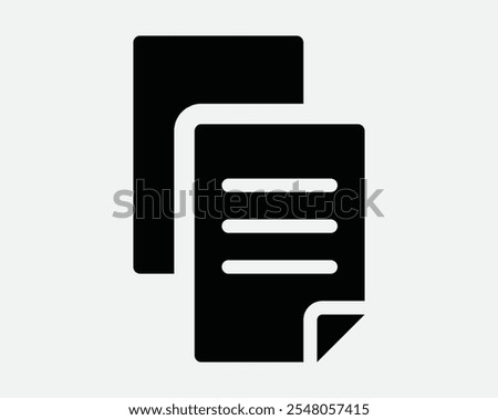 Copy Document File Paper Text Page Contract Sheet Archive Message List NoteWord Application Agreement Icon Sign Shape Outline Black White Vector