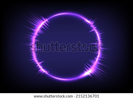 Music wave circle bolt. Technology glowing swirl light effect. Magic abstract frame. Power energy of circular element. Luminous sci-fi. Shining neon lights cosmic. Swirl universe trail effect