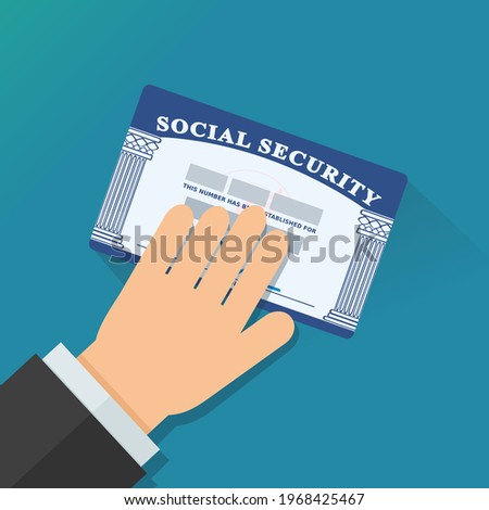 American security card with its social security number (flat design)