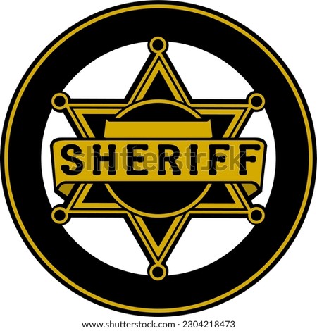 sheriff star isolated on a white background