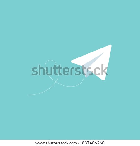 A vector telegram paper icon logo airplane | Paper airplane in the sky | Flying high