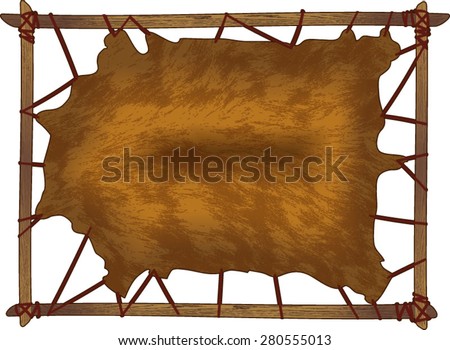 animal hide on frame