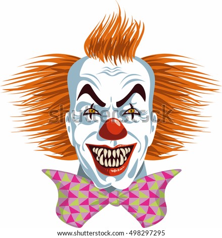 Evil Killer Clown Stock Vector 498297295 : Shutterstock