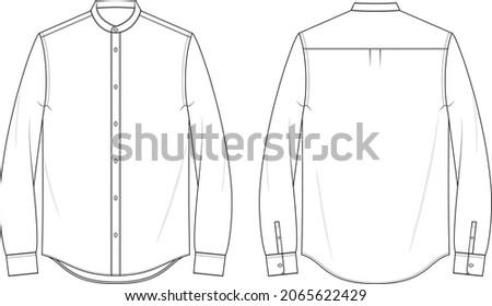 Men's Long Sleeve Stand Collar Shirt Stock foto © 