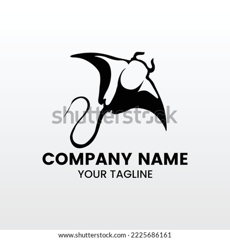 inspiring minimalist silhouette stingray logo template