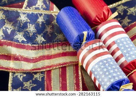 Party favors and 4th of July decorations for  a holiday celebration and party