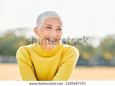 Similar – Image, Stock Photo Mature woman with natural gray hair