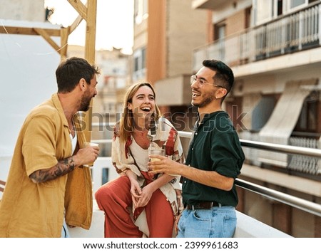 Similar – Image, Stock Photo Young hipster man at the airport or bus station waiting while calls someone with the phone, luggage, bags and suitcase. Young man long hair hipster traveler with sunglasses, copy space, sunny day