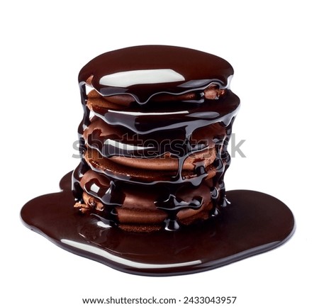 Similar – Image, Stock Photo Chocolate sauce on brownie cake