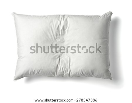 Close Up Of A White Pillow On White Background Stock Photo 278547386 ...