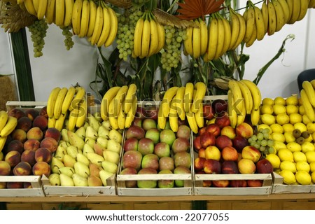 close up of fresh fruits on market