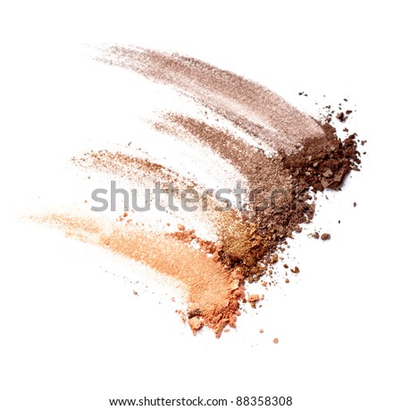 close up of  a make up powder on white background