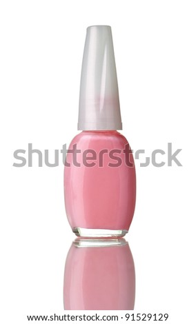close up of nail polish on white background with clipping path