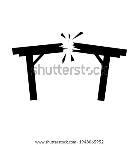 a picture of a broken table is used for signs or presentation materials

