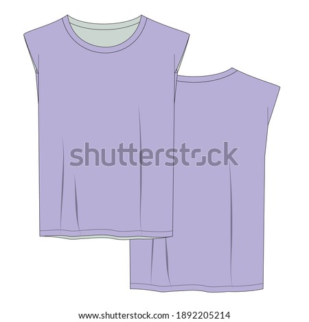 Women's Fashion T-shirt Flat Sketch