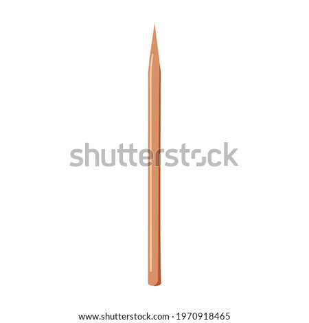 Manicure wooden pusher- orange stick. Manicure and pedicure tools. Vector realistic flat illustration. Vector illustration
