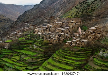 Image, Stock Photo The Berber village of Asni comprised of clay houses