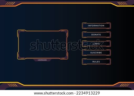 Set of modern twitch gaming panels for ui design template