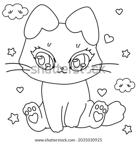 Kawaii Cute Cat Drawing Easy Heart Label Transparent Png Pngset Com