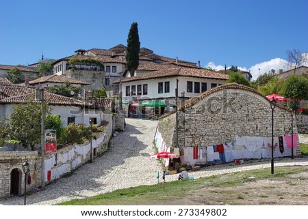 old houses inside fortress in Berat, Albania, 16.09.2014
