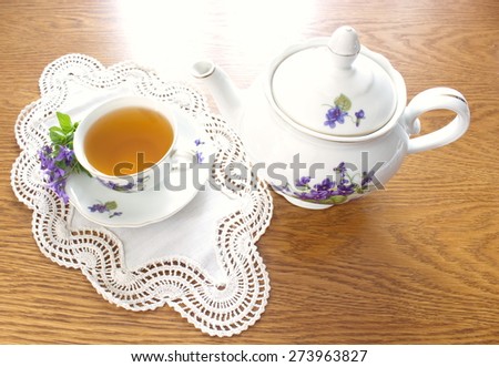 china tea service with violets
